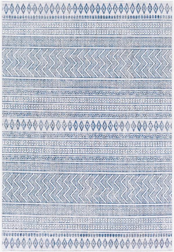 Livabliss Eagean Flatweave Polypropylene Area Rug Bohemian Global Pattern Indoor Outdoor Use Light Blue, Blu 8'10" x 12' EAG2344-81012