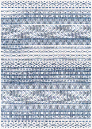Livabliss Eagean Flatweave Polypropylene Area Rug Bohemian Global Pattern Indoor Outdoor Use Light Blue, Blu 6'7" x 9' EAG2344-679