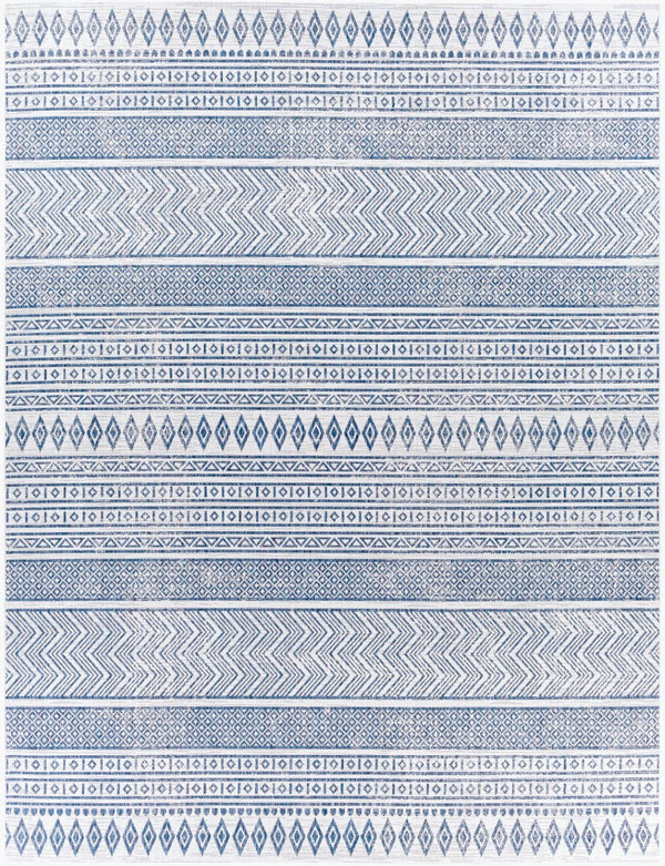 Livabliss Eagean Flatweave Polypropylene Area Rug Bohemian Global Pattern Indoor Outdoor Use Light Blue, Blu 7'10" x 10'2" EAG2344-710103