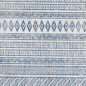 Livabliss Eagean Flatweave Polypropylene Area Rug Bohemian Global Pattern Indoor Outdoor Use Light Blue, Blu 8'10" x 12' EAG2344-81012