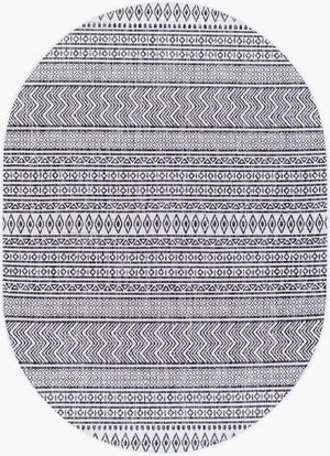 Livabliss Eagean Bohemian Flatweave Polypropylene Rug for Entryways Patios and High Traffic Zones Black, White 2' x 2'11" EAG2345-23