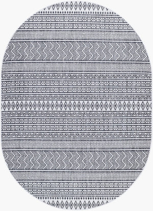 Livabliss Eagean Bohemian Flatweave Polypropylene Rug for Entryways Patios and High Traffic Zones Black, White 5'3" x 7'3" EAG2345-5373OV