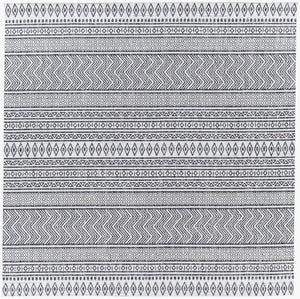 Livabliss Eagean Bohemian Flatweave Polypropylene Rug for Entryways Patios and High Traffic Zones Black, White 7'10" x 7'10" Square EAG2345-710SQ