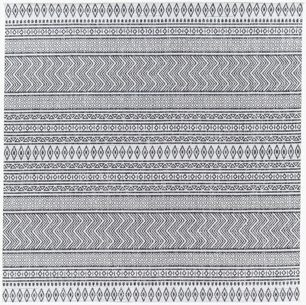 Livabliss Eagean Bohemian Flatweave Polypropylene Rug for Entryways Patios and High Traffic Zones Black, White 7'10" x 7'10" Square EAG2345-710SQ