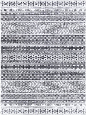 Livabliss Eagean Bohemian Flatweave Polypropylene Rug for Entryways Patios and High Traffic Zones Black, White 7'10" x 10'2" EAG2345-710103