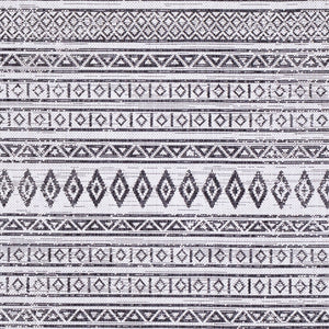 Livabliss Eagean Bohemian Flatweave Polypropylene Rug for Entryways Patios and High Traffic Zones Black, White 7'10" x 7'10" Round EAG2345-710RD