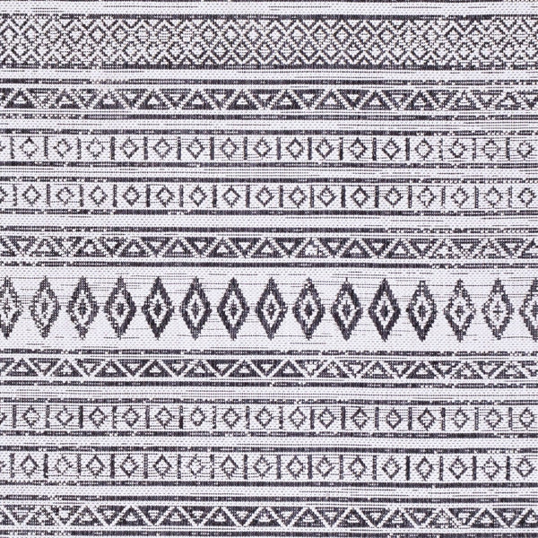 Livabliss Eagean Bohemian Flatweave Polypropylene Rug for Entryways Patios and High Traffic Zones Black, White 7'10" x 7'10" Round EAG2345-710RD