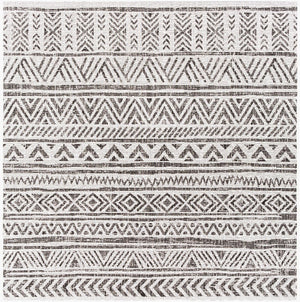 Livabliss Eagean Global Geometric Low Pile Polypropylene Rug for Entryways and Small Spaces Black, White 7'10" x 7'10" Square EAG2347-710SQ