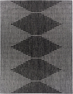 Livabliss Eagean Global Pattern Polypropylene Accent Rug for Entryways Kitchens and Patios Black, Charcoal 7'10" x 10'2" EAG2348-710102