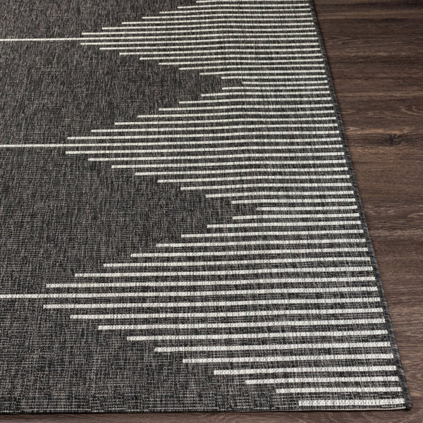 Livabliss Eagean Global Pattern Polypropylene Accent Rug for Entryways Kitchens and Patios Black, Charcoal 2'7" x 10' EAG2348-2710
