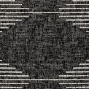 Livabliss Eagean Global Pattern Polypropylene Accent Rug for Entryways Kitchens and Patios Black, Charcoal 2'7" x 10' EAG2348-2710