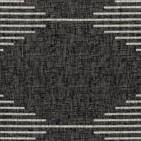 Livabliss Eagean Global Pattern Polypropylene Accent Rug for Entryways Kitchens and Patios Black, Charcoal 2'7" x 10' EAG2348-2710