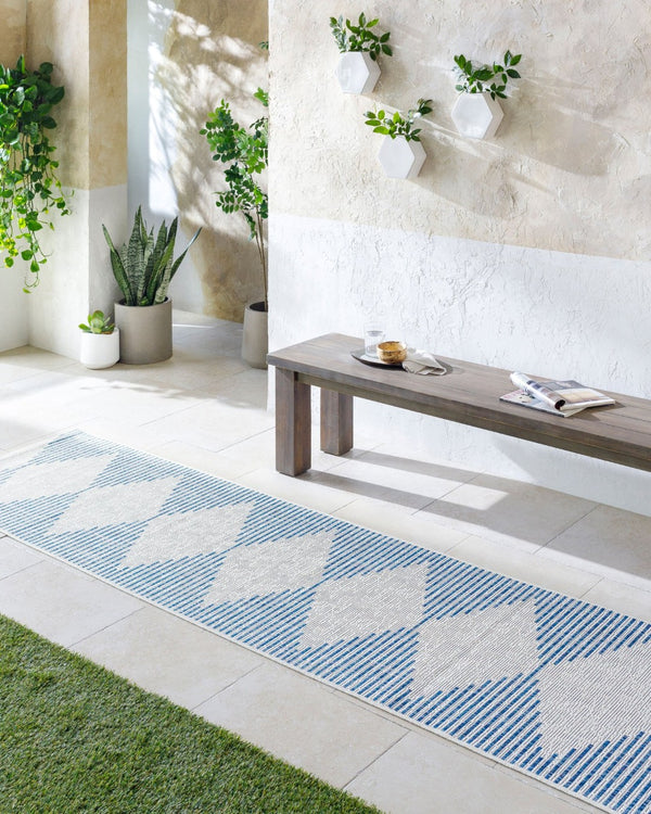 Livabliss Eagean Global Pattern Polypropylene Accent Rug for Entryway Hallway or Patio Dark Blue, Navy 7'10" x 7'10" Square EAG2349-710SQ