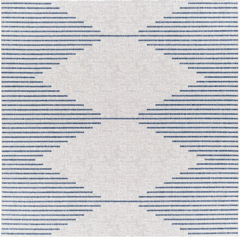 Livabliss Eagean Global Pattern Polypropylene Accent Rug for Entryway Hallway or Patio Dark Blue, Navy 6'7" x 6'7" Square EAG2349-67SQ