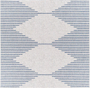 Livabliss Eagean Global Pattern Polypropylene Accent Rug for Entryway Hallway or Patio Dark Blue, Navy 6'7" x 6'7" Square EAG2349-67SQ
