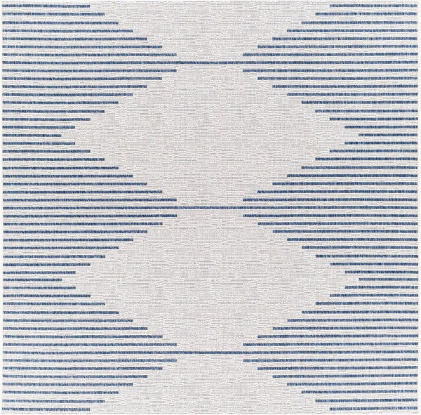 Livabliss Eagean Global Pattern Polypropylene Accent Rug for Entryway Hallway or Patio Dark Blue, Navy 6'7" x 6'7" Square EAG2349-67SQ