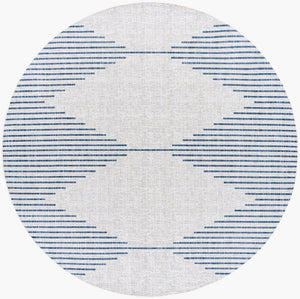 Livabliss Eagean Global Pattern Polypropylene Accent Rug for Entryway Hallway or Patio Dark Blue, Navy 7'10" x 7'10" Round EAG2349-710RD
