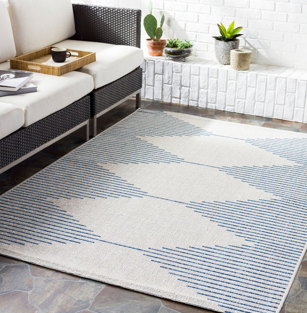 Livabliss Eagean Global Pattern Polypropylene Accent Rug for Entryway Hallway or Patio Dark Blue, Navy 7'10" x 10'2" EAG2349-710102