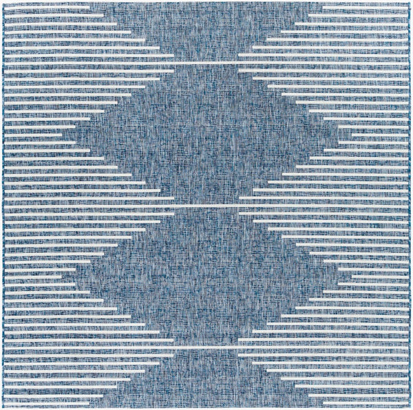 Livabliss Eagean Global Flatweave Polypropylene Rug Uv Resistant Patio Entryway Bohemian Dark Blue, Navy 7'10" x 7'10" Square EAG2350-710SQ