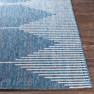 Livabliss Eagean Global Flatweave Polypropylene Rug Uv Resistant Patio Entryway Bohemian Dark Blue, Navy 2'7" x 10' EAG2350-2710