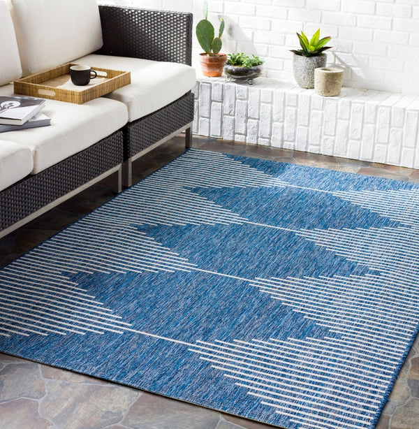 Livabliss Eagean Global Flatweave Polypropylene Rug Uv Resistant Patio Entryway Bohemian Dark Blue, Navy 2' x 2'11" EAG2350-2211