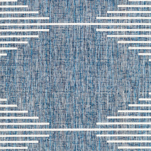 Livabliss Eagean Global Flatweave Polypropylene Rug Uv Resistant Patio Entryway Bohemian Dark Blue, Navy 2'7" x 10' EAG2350-2710