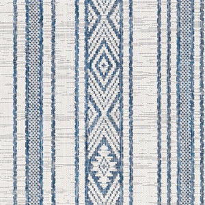 Livabliss Eagean Flatweave Polypropylene Rug Global Geometric Pattern for Patio or Entryway Dark Blue, Navy 2'7" x 10' EAG2351-2710