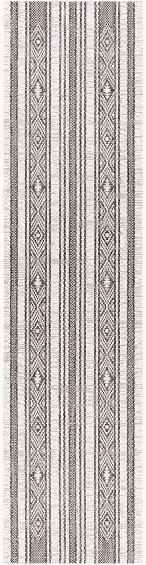 Livabliss Eagean Bohemian Global Flatweave Polypropylene Runner Rug for Hallways and Entryways Black, White 2'7" x 10' EAG2352-2710