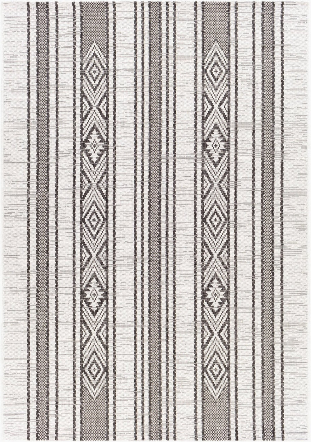 Livabliss Eagean Bohemian Global Flatweave Polypropylene Runner Rug for Hallways and Entryways Black, White 8'10" x 12' EAG2352-81012