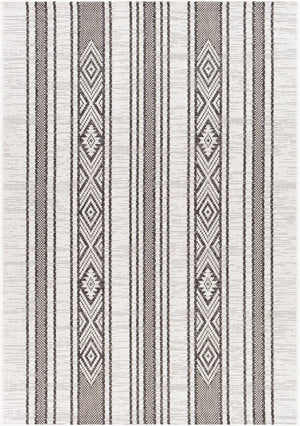 Livabliss Eagean Bohemian Global Flatweave Polypropylene Runner Rug for Hallways and Entryways Black, White 8'10" x 12' EAG2352-81012