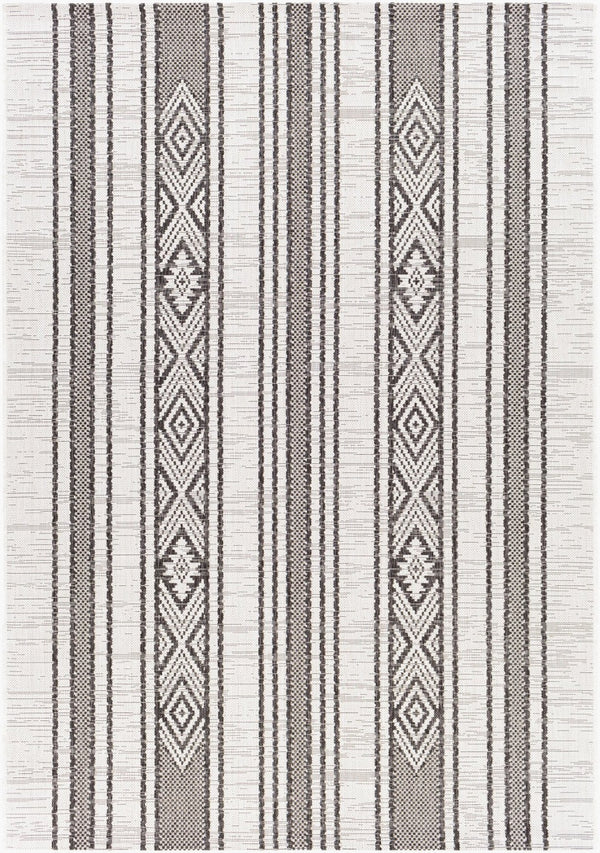 Livabliss Eagean Bohemian Global Flatweave Polypropylene Runner Rug for Hallways and Entryways Black, White 8'10" x 12' EAG2352-81012