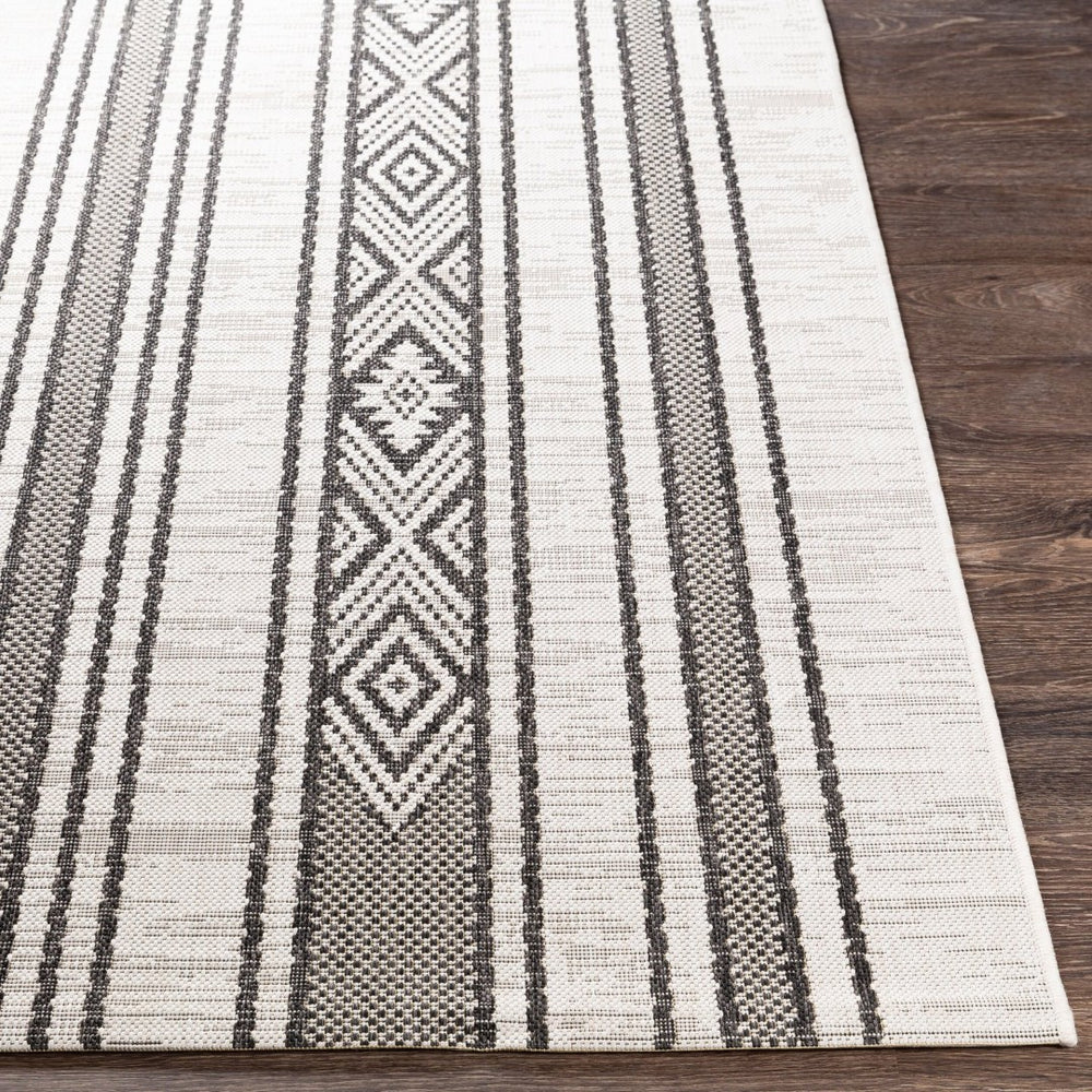 Livabliss Eagean Bohemian Global Flatweave Polypropylene Runner Rug for Hallways and Entryways Black, White 8'10" x 12' EAG2352-81012
