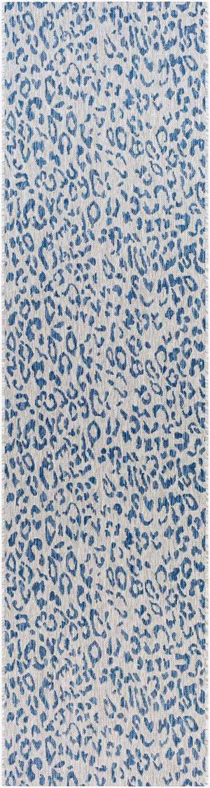 Livabliss Eagean Flatweave Polypropylene Rug Turkish Geometric Pattern for Entryway or Patio Dark Blue, Navy 2'7" x 12' EAG2353-2712