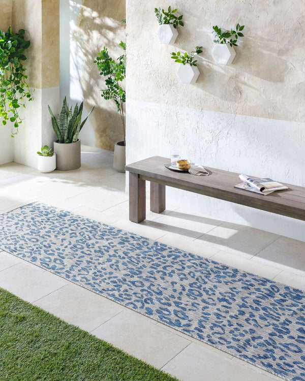 Livabliss Eagean Flatweave Polypropylene Rug Turkish Geometric Pattern for Entryway or Patio Dark Blue, Navy 5'3" x 5'3" EAG2353-53RD