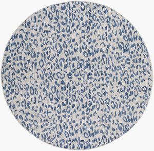 Livabliss Eagean Flatweave Polypropylene Rug Turkish Geometric Pattern for Entryway or Patio Dark Blue, Navy 5'3" x 5'3" EAG2353-53RD