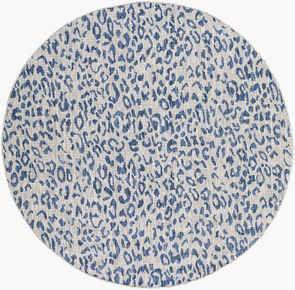 Livabliss Eagean Flatweave Polypropylene Rug Turkish Geometric Pattern for Entryway or Patio Dark Blue, Navy 5'3" x 5'3" EAG2353-53RD