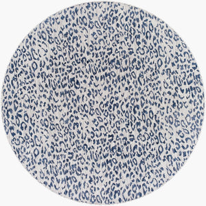 Livabliss Eagean Flatweave Polypropylene Rug Turkish Geometric Pattern for Entryway or Patio Dark Blue, Navy 6'7" x 6'7" Round EAG2353-67RD