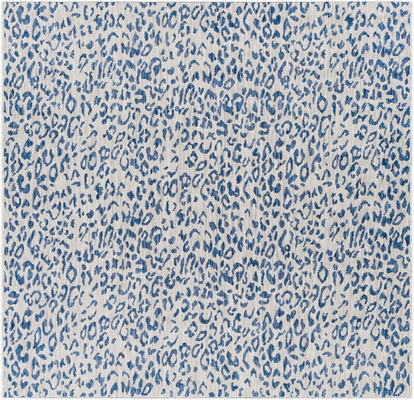 Livabliss Eagean Flatweave Polypropylene Rug Turkish Geometric Pattern for Entryway or Patio Dark Blue, Navy 6'7" x 6'7" Square EAG2353-67SQ