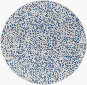 Livabliss Eagean Flatweave Polypropylene Rug Turkish Geometric Pattern for Entryway or Patio Dark Blue, Navy 7'10" x 7'10" Round EAG2353-710RD