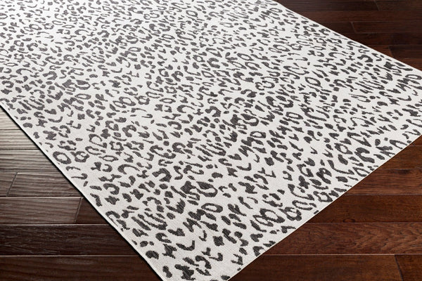 Livabliss Eagean Flatweave Polypropylene Indoor Outdoor Rug for Entryways and Compact Spaces Black, White 7'10" x 10'2" EAG2354-710102