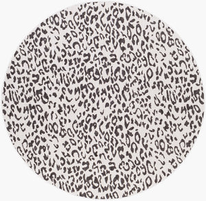 Livabliss Eagean Flatweave Polypropylene Indoor Outdoor Rug for Entryways and Compact Spaces Black, White 7'10" x 7'10" Round EAG2354-710RD