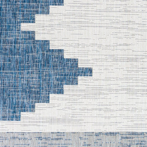 Livabliss Eagean Bohemian Global Flatweave Polypropylene Rug for Living Dining Entryway Spaces Dark Blue, Whit 8'10" x 12' EAG2355-81012