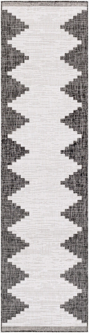 Livabliss Eagean Bohemian Geometric Polypropylene Accent Rug for Entryways and Small Spaces Black, White 2'7" x 10' EAG2356-2710