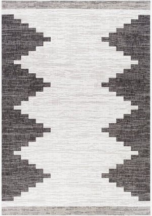 Livabliss Eagean Bohemian Geometric Polypropylene Accent Rug for Entryways and Small Spaces Black, White 5'3" x 7'7" EAG2356-5377
