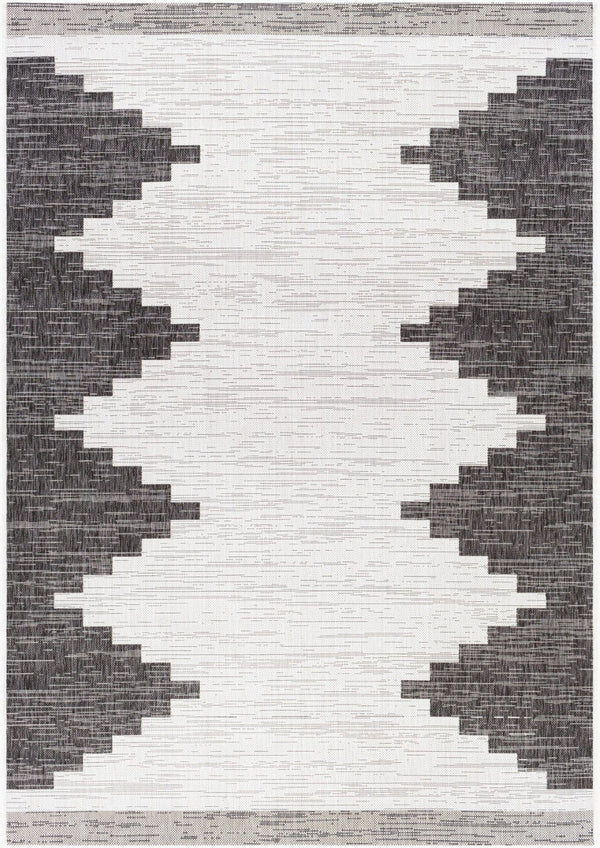 Livabliss Eagean Bohemian Geometric Polypropylene Accent Rug for Entryways and Small Spaces Black, White 5'3" x 7'7" EAG2356-5377