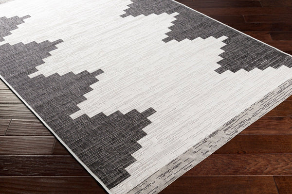 Livabliss Eagean Bohemian Geometric Polypropylene Accent Rug for Entryways and Small Spaces Black, White 5'3" x 7'7" EAG2356-5377