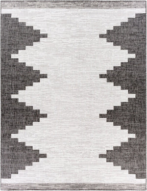 Livabliss Eagean Bohemian Geometric Polypropylene Accent Rug for Entryways and Small Spaces Black, White 7'10" x 10'2" EAG2356-710102