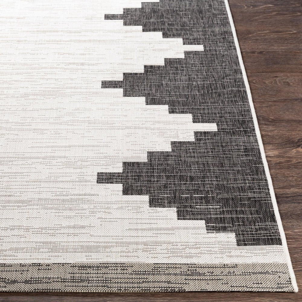 Livabliss Eagean Bohemian Geometric Polypropylene Accent Rug for Entryways and Small Spaces Black, White 2'7" x 10' EAG2356-2710