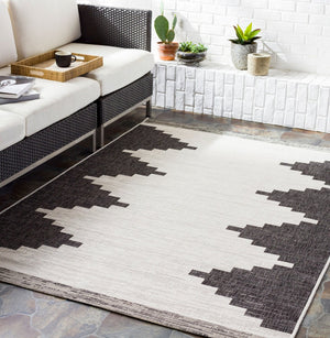 Livabliss Eagean Bohemian Geometric Polypropylene Accent Rug for Entryways and Small Spaces Black, White 5'3" x 7'7" EAG2356-5377