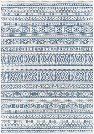 Livabliss Eagean Global Geometric Flatweave Polypropylene Rug for Entryways and Compact Spaces Dark Blue, Navy 2' x 2'11" EAG2357-2211